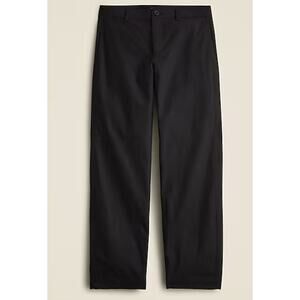 J.Crew Lasso Barrel Leg Pants Womens 28 Black Cotton-Linen Blend Hi-Rise CK354